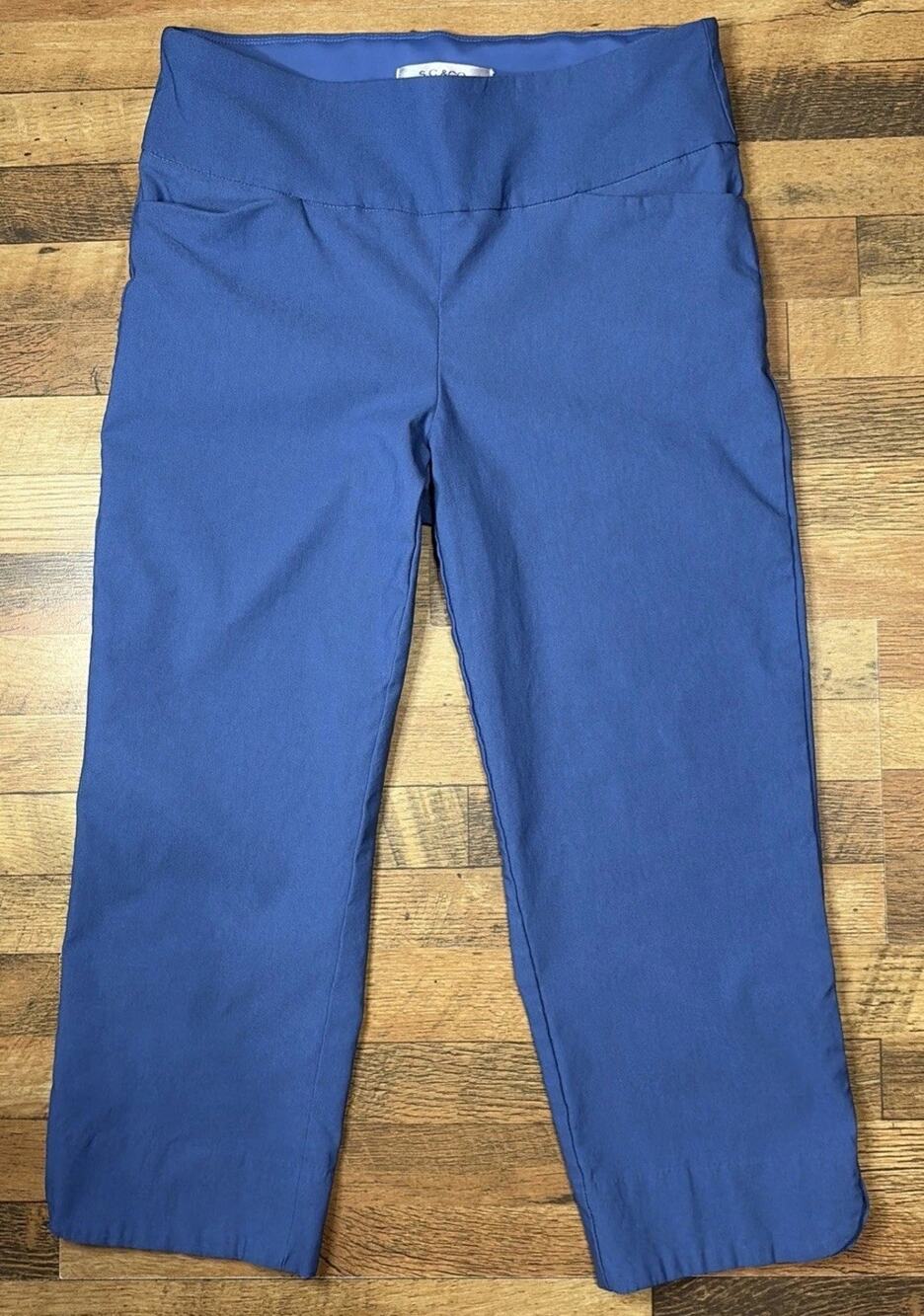 S.C. and Co. Womens Tummy Control Capri Pants Size 8- Blue